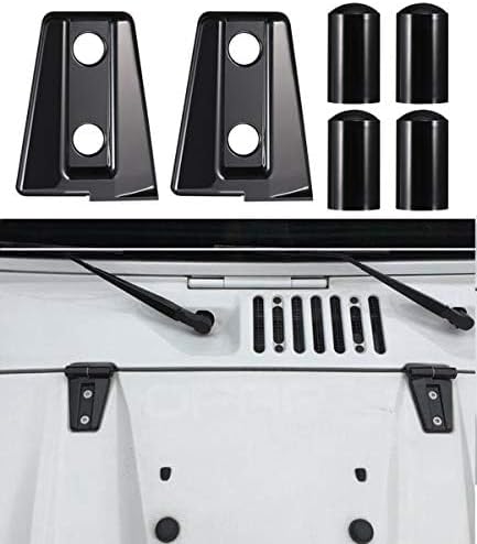 Hooke Road Black Hood Hinge Cover for 2007-2018 Jeep JK Wrangler & Unlimited - Pack of 2...