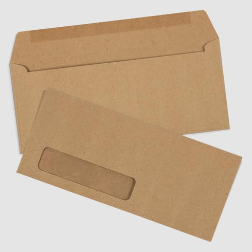 LUXPaper #10 Business Window Envelopes | 4 1/8" x 9 1/2" | Grocery Bag Brown | 70lb. Text | 50 Qty...