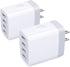 USB Wall Charger,Sicodo 4 Ports Charger Cube 2 Pack 4.8Amp USB Adapter Power Plug Charging Station Box Compatible with iPhone 15/14/13/12/SE/11/X/...