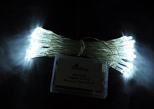 Karlling Battery Operated White 40 LED Fairy Light String Wedding Party Xmas Christmas Decorations(White)...