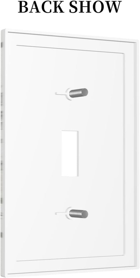 White Gray Grey Eucalyptus Leaf Floral 1 Gang Light Switch Plate Outlet Decorative Single Toggle Wall Plate Cover Electrical Switchplate Faceplat ...