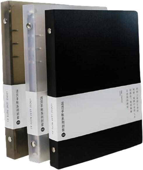 3 Pack A5 A6 B5 Round Ring Binder Cover 6-Ring 9-Ring PVC Binder Covers Refillable Notebook Loose Leaf Binder Protector (Inner Paper Not Included)...