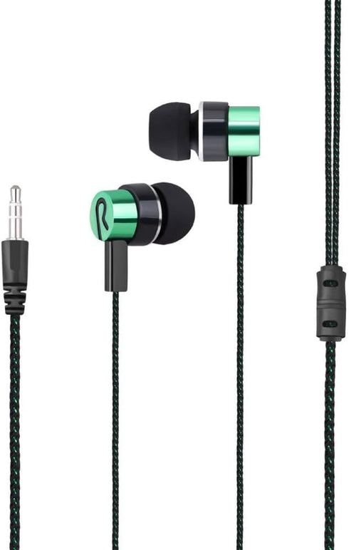 4 Pack Wired Earbuds 3.5MM 3 Pole Stereo Earphone in-Ear Headphone Without MIC 1Meter Braided Cord Headset for MP3 Cassette Recorder CD Player Mus...