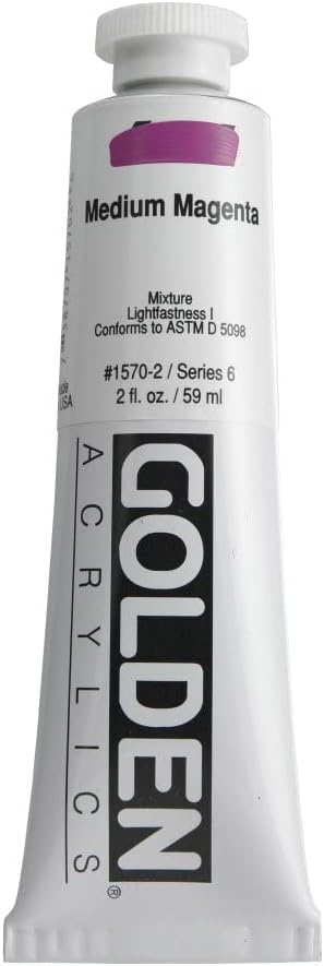 2 Oz Heavy Body Acrylic Color Paints Color: Medium Magenta...