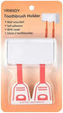 Toothbrush Holder Wall Mounted with Cover, Self Adhesive Toothbrushes Holder Perfect for Dorm Bathrooms and Shower, Holds 2 Toothbrushes...
