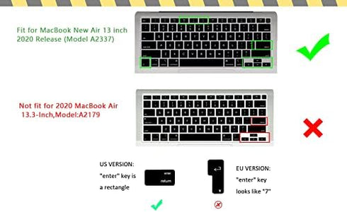 HRH Ultra Thin Silicone Keyboard Cover Skin for MacBook Air 13.3" 13 inch 2020 with M1 Processor (Model A2337) Touch ID Accessories Protector-Ombr...