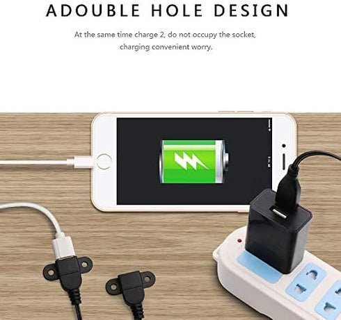 QiCheng&LYS USB 2.0 Male to Dual Female Charging Extension Cable, Furniture nightstand USB Charging Port, Panel Mount Cable with Screw Hole 5ft (1...