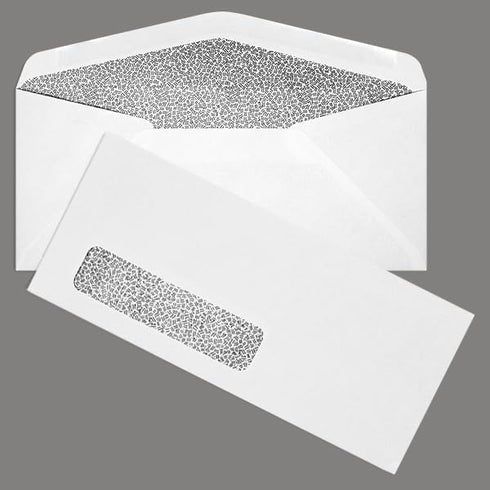 LUXPaper #9 Business Window Envelopes | Commercial Flap | Security Tint | 3 7/8" x 8 7/8" | White | 24lb. Text | 50 Qty...