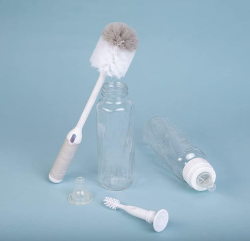Ubbi Baby Bottle Brush Set, Bottle Brush and Nipple Brush, Baby Cleaning Essentials, Gray...