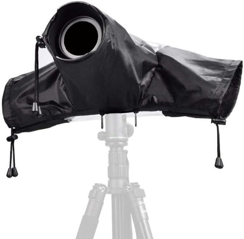 HuaerHui Camera Rain Cover for Canon Nikon Sony Fujifilm DSLR Mirrorless Cameras, Lens Sleeve with See Through Window, W-ZJ054, Medium, Black...