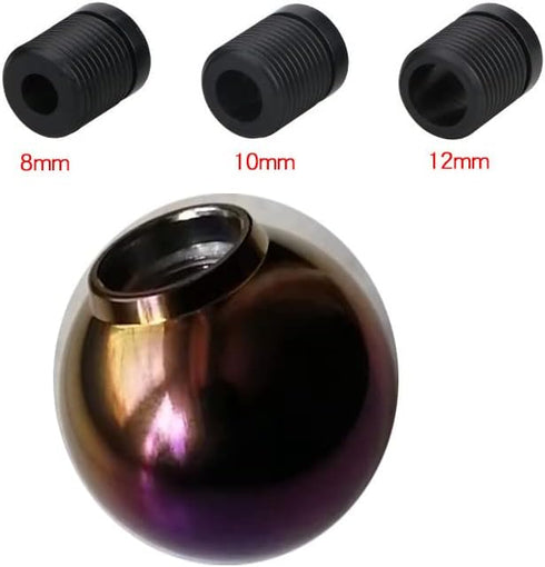 Shifter Knob Chrome Aluminum with 3 Adapter M8 M10 M12 x 1.25 Shift Lever(Blue)...