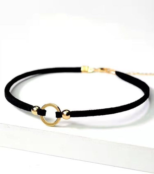 Boho Goth Black Choker Necklaces Velvet Hippie Punk Cool O Circle Necklace For Women Teen Girls Adjustable Layered Unique Fashion Party Jewelry Gi...