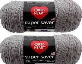 Bulk Buy: Red Heart Super Saver (2-Pack) (Dusty Grey, 7 oz Each Skein)......
