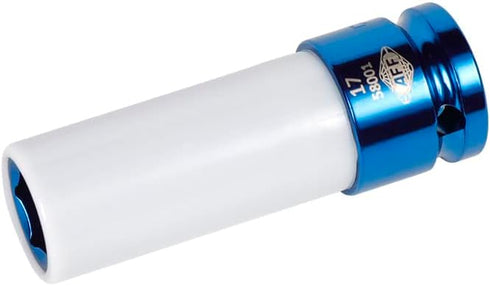 AFF Mag Wheel Power Sockets, 1/2" Drive, 17mm, Chrome Molybdenum Steel, Plastic Sleeve and Inner Cap, 58001...