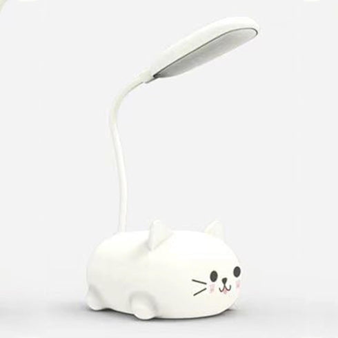 LED Kids Lamp, Mini Cat Table Lamp, Portable LED Night Light, Cute Desk Lamp, Foldable USB Rechargeable Reading Light Children's Bedroom (White)...