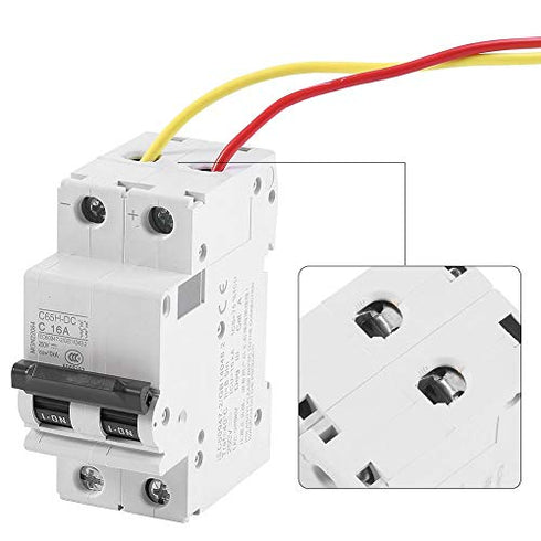 2P 250V Low-Voltage DC Miniature Circuit Breaker for Solar Panels Grid System din Rail Mount, Breaker DC Circuit Amp Solar Double Pole(63A)...