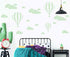 Giant Removable Vinyl 3D Hot air Balloons with Clouds Wall Decals DIY Wall Stickers Nursery Decor Kids Bedroom Art Decoration Girls Rooms Decal Ch...