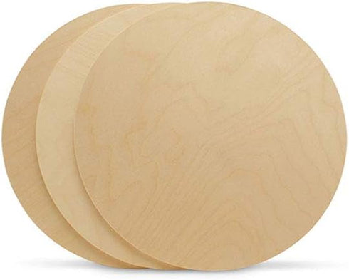 Wood Circles 8 inch, 1/4 Inch Thick, Birch Plywood Discs, Pack of 3 Unfinished Wood Circles for Crafts, Wood Rounds by Woodpeckers...