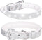 Rhinestone Dog Collar, Cute Dazzling Sparkling Leather Dog Cat Rhinestone Collar Crystal Diamond Pet Dog Puppy Collar (S:21-27cm, Silver)...