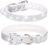 Rhinestone Dog Collar, Cute Dazzling Sparkling Leather Dog Cat Rhinestone Collar Crystal Diamond Pet Dog Puppy Collar (S:21-27cm, Silver)...