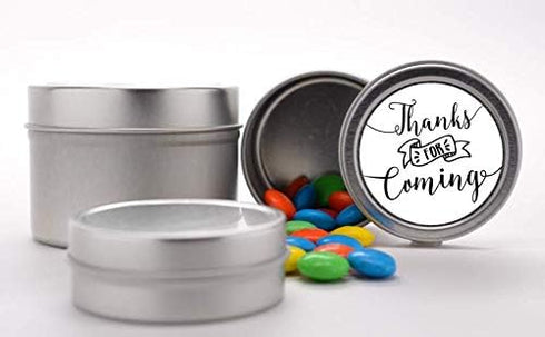 Thank You Stickers, 48 Round White Labels, Perfect for Baby Shower or Wedding Favors...