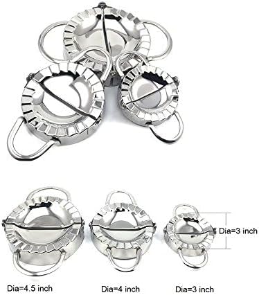 New Stainless Steel Ravioli mould Dumpling Maker Wrapper Pierogie Pie Crimper Pastry Dough Press Cutter Kitchen Gadgets (M 4inch)...