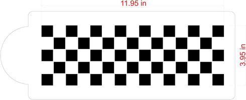 Designer Stencils C721 Checkerboard Cake Stencil Side, Beige/Semi-Transparent...