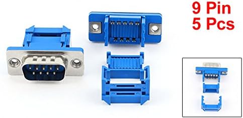 uxcell 5pcs D-SUB DB9 9 Pin Male IDC Type Flat Cable Crimp Threaded Connector...