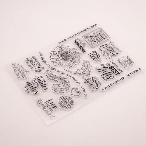 Label Words Clear Stamps for Card Making Flowers Transparent Silicone Stamp DIY Scrapbooking Supplies Embossing Paper Card Album...