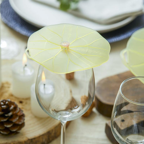 Charles Viancin - Set of 2 Lilypad 4” Silicone Drink Covers - Airtight Seal on Any Smooth-Rimmed Glass, Keep Drinks Cool or Hot, Protect from Wing...