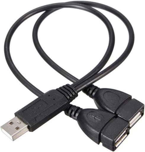 USB 2.0 Adapter, Dual USB Female Jack Y Splitter Charger Cable (2 Pack) for Laptop/Tablet/Smartphone Data Transmission/Charging...