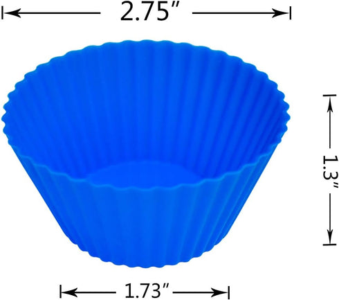24 Pack Silicone Baking Cups Reusable Muffin Liners Non-Stick Cup Cake Molds Set Cupcake Silicone Liner Standard Size Silicone Cupcake Holder Reus...