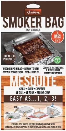 Mesquite Smoker Bags 2 Pack (11x12" ea) - Easily Infuse Natural Smoky Wood Flavor into Food w/Any Oven or BBQ Grill - Barbecue Smoking Wood Chips ...
