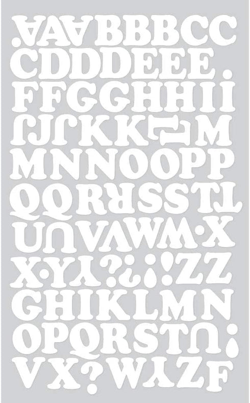 S.E.I 3/4-Inch Iron-on T-Shirt Letters, Chunky Letter Flock Heat Transfers, White...