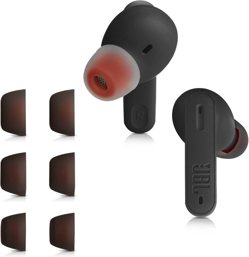 kwmobile 6X Replacement Ear Tips Compatible with JBL Tune 230 NC TWS / T230NC - Silicone Tips for Earphones - Black......