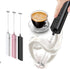 Milk Frother Electric Handheld Foam Maker for Hot Chocolate, Latte Macchiato, Milkshakes, Cappuccino, Battery power, Stainless Steel (Black)...