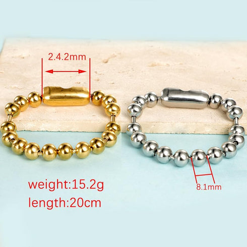 Jude Jewelers Stainless Steel 8mm Beads Chain Strand Bracelet...