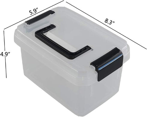Teyyvn Plastic Mini Latch Box, Storage Bin with Locking Lids(Pack of 4, 2 L, Clear)...