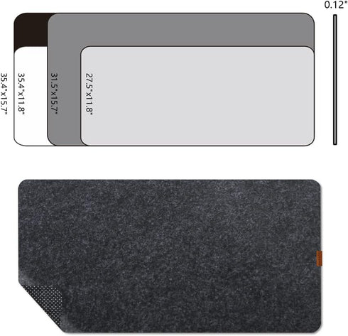 Felt Desk Mat,Non-slip Mouse Pad, 31.5"x15.7" Office Supplies Desk Protector, Desk Accessories for Home and Office (Light gray)...