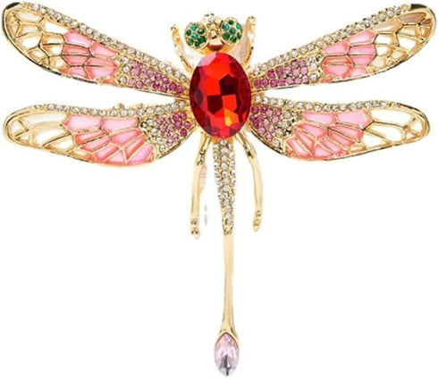 Crystal Vintage Dragonfly Enamel Brooch for Women Insect Brooch Pin Fashion Dress Coat Accessories Cute Jewelry...