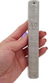 Waterproof Jewish MEZUZAH CASE with Scroll 3D Metal Painted Design Classic Israel Judaica Plastic Door Mezuza 5 Inch (Silver Stripes)......