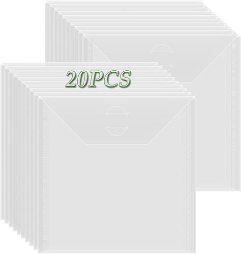 20 Pcs 6.4x6.4inch Stamp & Die Storage Pockets Resealable Clear Plastic Seal Bags Storagefor Cutting Dies Stamp Crafts for DIY Scrapbooking Paper ...