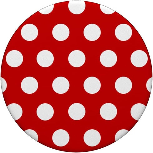 Red and White Polka Dot Pattern Circle Fashion Red Polka Dot PopSockets Adhesive PopGrip...