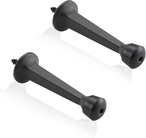 HOME MASTER HARDWARE Heavy Duty 3 in Solid Rigid Door Stop Door Stoppers Door Stops Matte Black 2 Pack w/Rubber Tip...