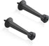 HOME MASTER HARDWARE Heavy Duty 3 in Solid Rigid Door Stop Door Stoppers Door Stops Matte Black 2 Pack w/Rubber Tip...