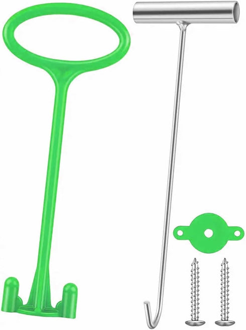 Skimmer Basket Handle, Pool Pool Cleaning Equipment for Inground Pool Fit All Skimmer Basket, Removable Handle Design (Green-1 Pack)...