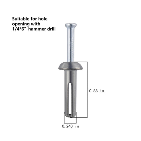 1/4x3/4"Hammer Drive Nail in Anchor (50 per Box) cement hammering anchors...