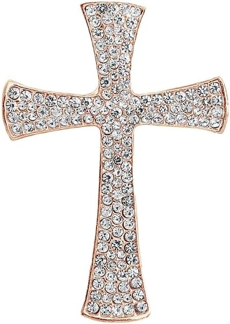 Rhinestone Cross Brooch Pin for Women Girls Crystal Christian Cross Star Brooches Lapel Pin Sparkling Religious Unisex Faith Lightweight Dress Acc...