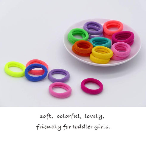 200 Pack Toddler Hair Ties, Baby Ponytail Holders, Seamless Cotton Baby Hair Bands, Elastic Hair Ties for Kids Toddler Girl (Multi-color, Diameter...