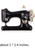 1 PCS Cute Sewing Machine Brooch Pins for Women Wedding - Black Enamel...